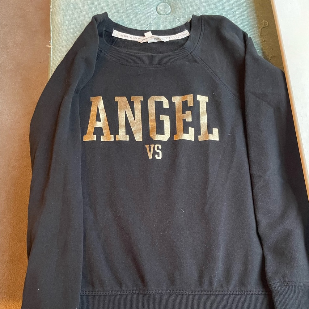 Victoria secret sweatshirt black with gold writing